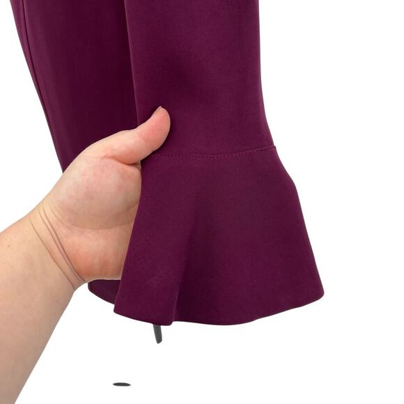 Hobbs London‎ Ruth Dress Purple Burgundy Long Bell Sleeve Sheath Size US 4 - Picture 7 of 14